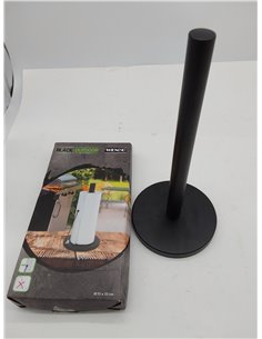 Wenko Portarrollos de cocina Clayton, soporte independiente de color negro para rollos de cocina comunes, metal recubierto de po