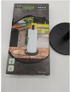Wenko Portarrollos de cocina Clayton, soporte independiente de color negro para rollos de cocina comunes, metal recubierto de po 2