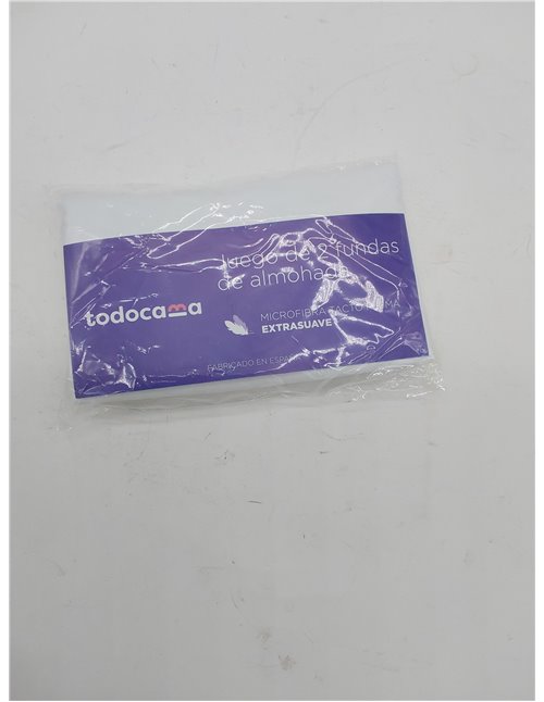 Todocama – Juego de 2 Fundas de Almohada, Microfibra Extra Suave, hipoalergénicas. Juego de 2-70x40 cm Blanco 
