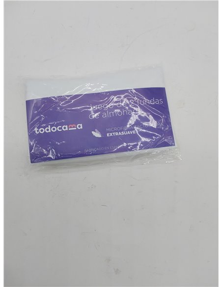 Todocama – Juego de 2 Fundas de Almohada, Microfibra Extra Suave, hipoalergénicas. Juego de 2-70x40 cm Blanco 