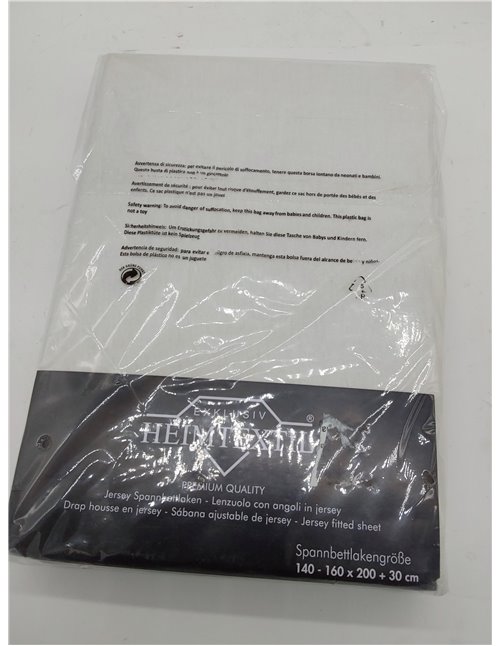 Exklusiv Heimtextil - Sábana bajera ajustable con goma elástica en todo el contorno, 100 % algodón, Color blanco natural., 140 -