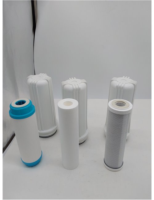 EUR-50 Equipo de Osmosis Inversa de 5 Etapas para uso doméstico. Incluye filtro, membrana y postfiltro. Obtenga agua de minerali