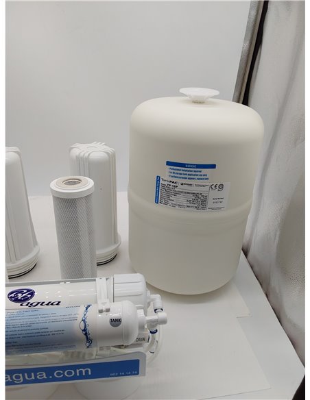EUR-50 Equipo de Osmosis Inversa de 5 Etapas para uso doméstico. Incluye filtro, membrana y postfiltro. Obtenga agua de minerali