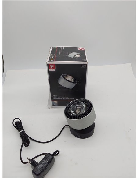 Paulmann 79718 Luminaria de sobremesa LED Aldan incl. lámpara para mesita de noche 1x3,5 W regulable, negro, aluminio, lámpara d