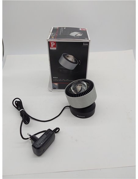 Paulmann 79718 Luminaria de sobremesa LED Aldan incl. lámpara para mesita de noche 1x3,5 W regulable, negro, aluminio, lámpara d