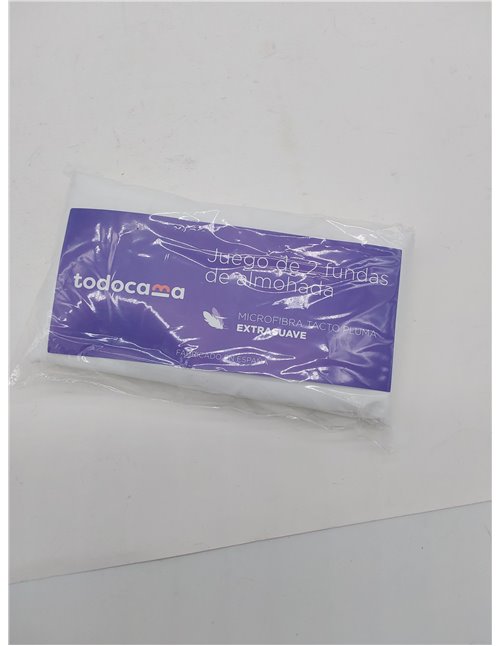 Todocama – Juego de 2 Fundas de cojín, Microfibra Extra Suave, hipoalergénicas. Juego de 2-50x70 cm Blanco 