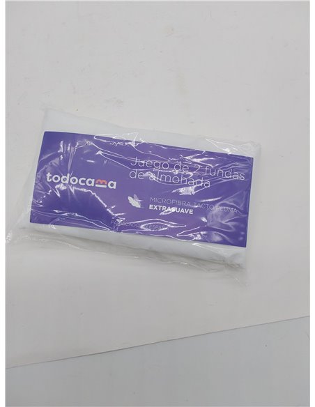 Todocama – Juego de 2 Fundas de cojín, Microfibra Extra Suave, hipoalergénicas. Juego de 2-50x70 cm Blanco 