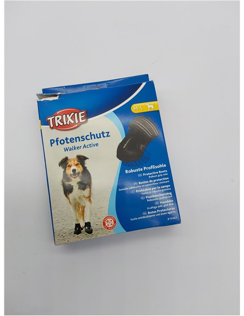 Trixie 19464 Walker Active - 2 Botas Protectoras, Extra, Negro, M-L, 18,8 x 13,9 x 3,6 cm 