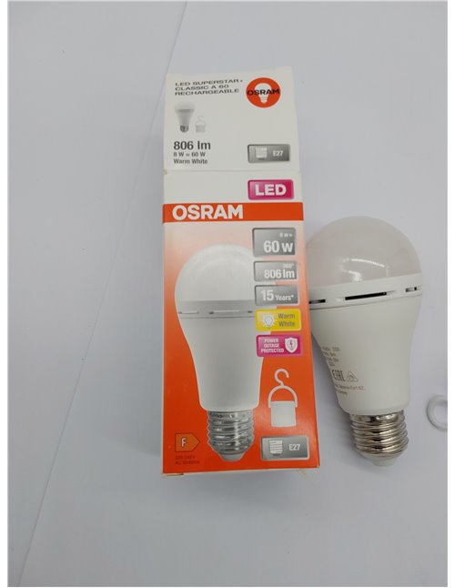 OSRAM lámpara LED de camping con batería recargable integrada, tan brillante como las lámparas tradicionales de 60W, luz blanca 