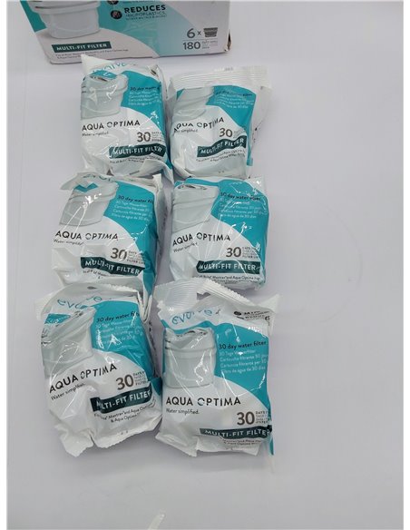 Cartucho de filtro de agua Aqua Optima - Evolve+ paquete de 6 (suministro para 6 meses), sistema de filtración en 5 etapas que r