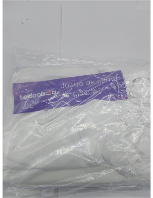 Todocama Juego de Sábanas de 4 Piezas - 3001 - Sábana Bajera Ajustable - Encimera - Dos Fundas de Almohada de 50x80cm, (Cama 105