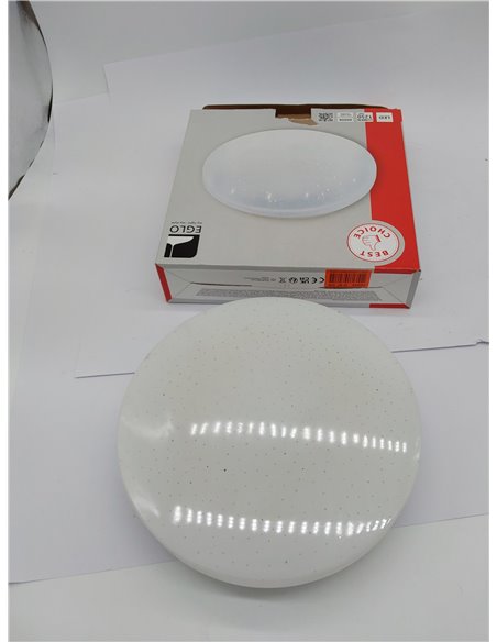 Eglo Plafón LED POGLIOLA-S, diámetro 26 cm, aplique de pared, con efecto de cristal de acero y plástico, lámpara de sala de esta