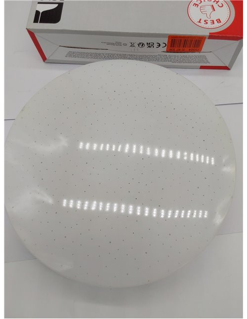 Eglo Plafón LED POGLIOLA-S, diámetro 26 cm, aplique de pared, con efecto de cristal de acero y plástico, lámpara de sala de esta