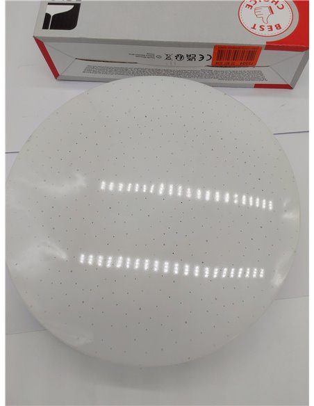 Eglo Plafón LED POGLIOLA-S, diámetro 26 cm, aplique de pared, con efecto de cristal de acero y plástico, lámpara de sala de esta