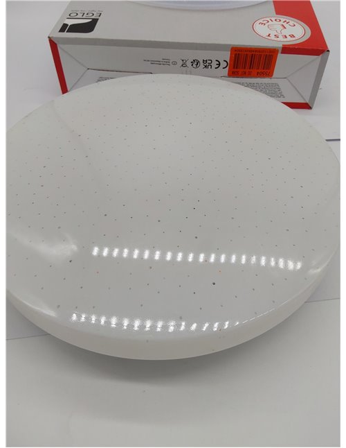 Eglo Plafón LED POGLIOLA-S, diámetro 26 cm, aplique de pared, con efecto de cristal de acero y plástico, lámpara de sala de esta