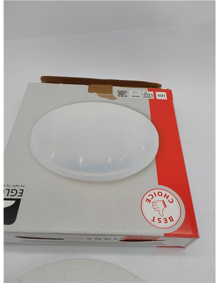 Eglo Plafón LED POGLIOLA-S, diámetro 26 cm, aplique de pared, con efecto de cristal de acero y plástico, lámpara de sala de esta