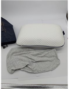 alkamto Almohada de Viaje Almohada de Camping – Espuma viscoelástica con Funda de algodón Adicional – Bolsa incluida 2