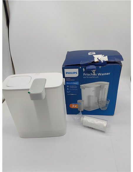Filtro de agua instantáneo Philips Water, 3 cartuchos de filtro de repuesto Filtración Avanzada, 3 l de capacidad, flujo rápido 