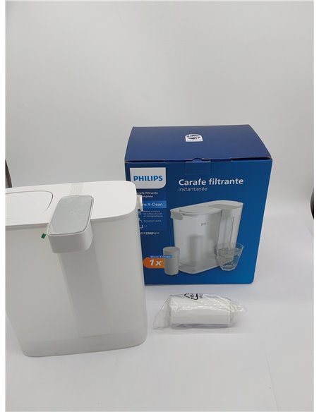 Philips Water Filtro de agua instantáneo + 1 cartucho de repuesto, Filtración Avanzada, recargable por USB-C, filtra CLORO, PLOM