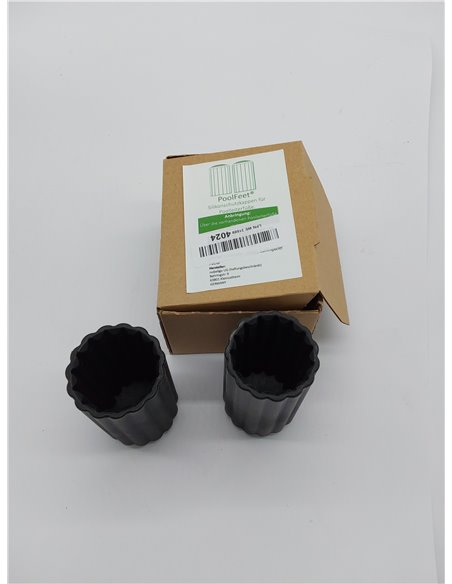 PoolFeet® Tapas protectoras universales de silicona para pies de escalera de piscina, protege la cubierta de la piscina de daños