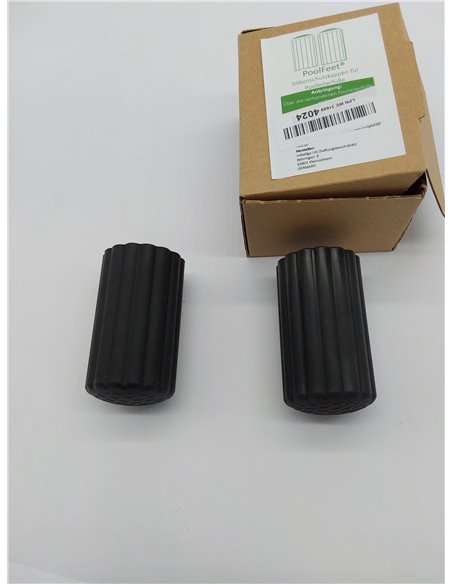 PoolFeet® Tapas protectoras universales de silicona para pies de escalera de piscina, protege la cubierta de la piscina de daños