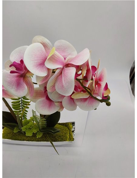 Bonsái de orquídea artificial en maceta para centro de mesa, sala de estar, decoración del hogar, etc., flores Phalaenopsis arti