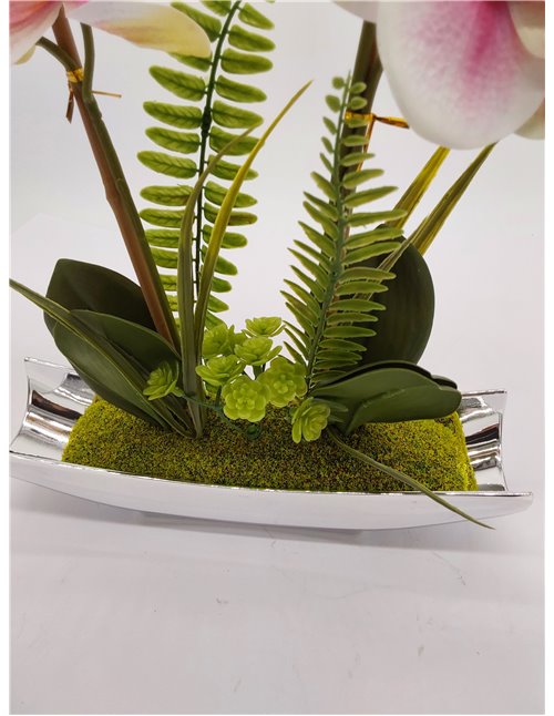Bonsái de orquídea artificial en maceta para centro de mesa, sala de estar, decoración del hogar, etc., flores Phalaenopsis arti