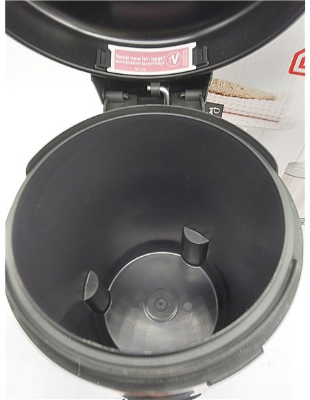 Brabantia Cubo de basura con pedal, Negro Mate, 3 l 