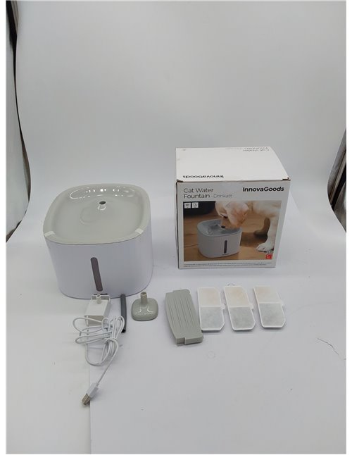 InnovaGoods® Fuente para Gatos silenciosa DRINKATT, Bebedero Gatos con 3 Tipos de Flujo, Capacidad 3L, caudal de Agua hasta 100 