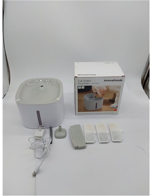 InnovaGoods® Fuente para Gatos silenciosa DRINKATT, Bebedero Gatos con 3 Tipos de Flujo, Capacidad 3L, caudal de Agua hasta 100 
