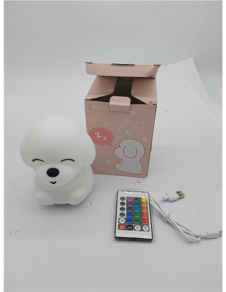 One Fire Perro Luz Nocturna Infantil, Recargable Luz Quitamiedos Infantil,16 Colores LED Quitamiedos Infantil, Lámpara táctil de