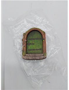 Puerta de hadas de madera verde 2