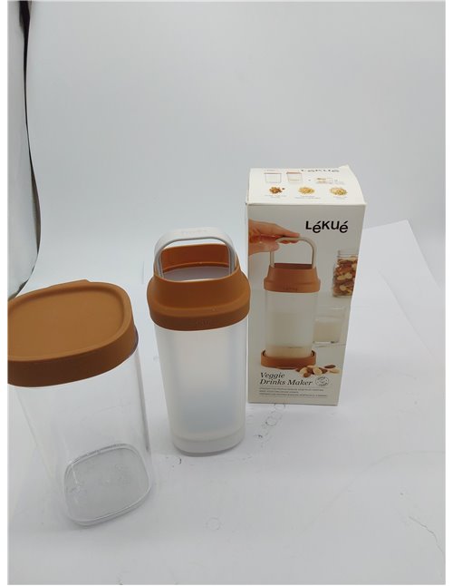 Lékué Recipiente para elaborar bebidas vegetales caseras, Marrón, 1000 ml