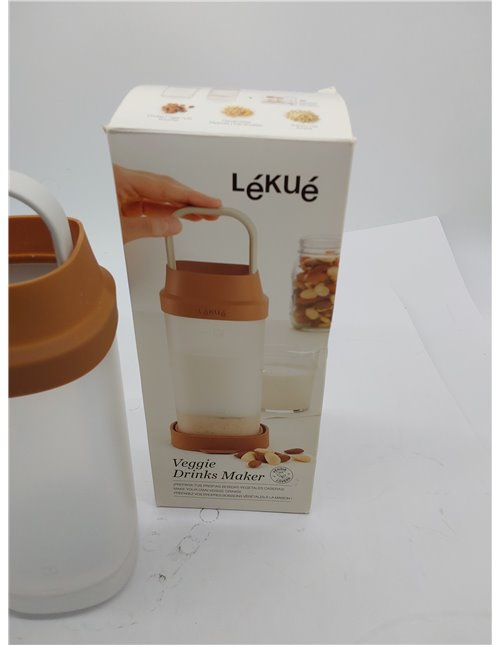 Lékué Recipiente para elaborar bebidas vegetales caseras, Marrón, 1000 ml