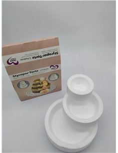 Ideen mit Herz Tarta de poliestireno con Forma Redonda | de 3 pedestales | maniquí de Tarta | Idea Creativa de Regalo | decoraci 2