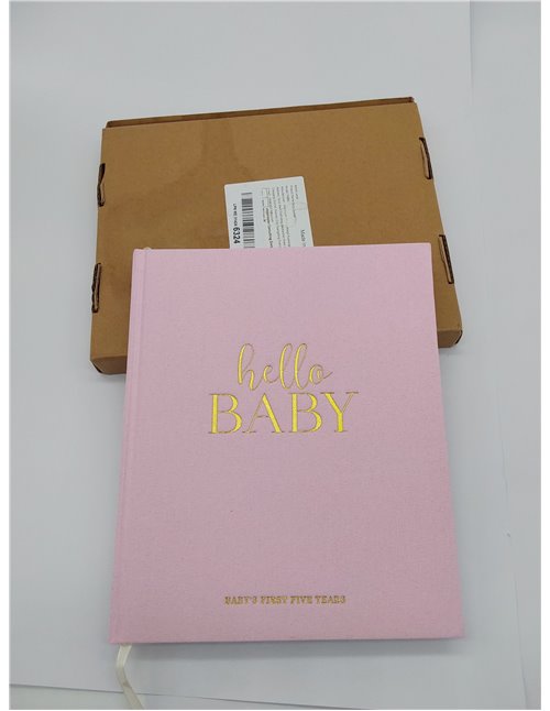 Lanpn Album Bebe Primer 5 Año para Niño Niña - Libro Recuerdos Bebé para Pegar Fotos y Escribir - Hello Baby Libros Cuaderno Dia