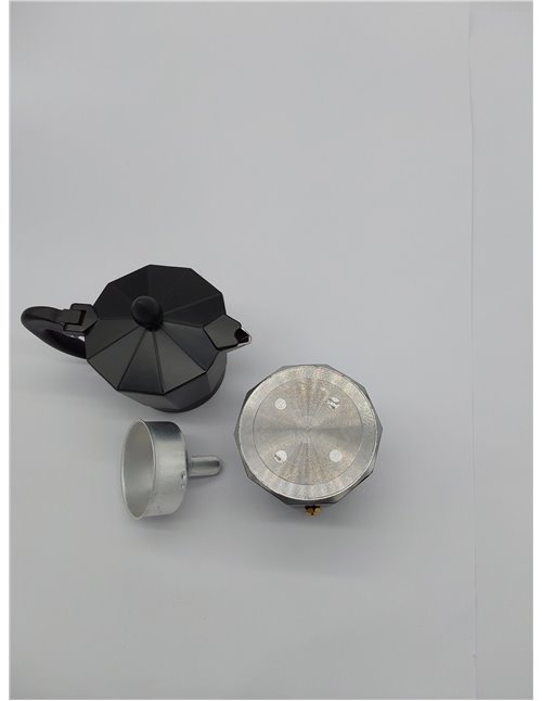 Quid Black Coffee Cafetera Aluminio 3 Tazas Aluminio Apto Vitrocerámica Apto Inducción Normativa Seguridad Garantizada 