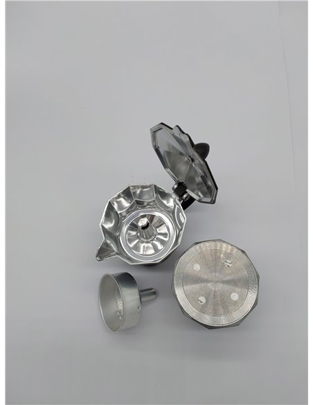 Quid Black Coffee Cafetera Aluminio 3 Tazas Aluminio Apto Vitrocerámica Apto Inducción Normativa Seguridad Garantizada 