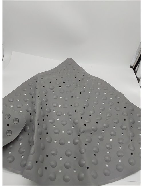 BWBIKE Alfombrilla de Ducha de Esquina 70x70 cm Antideslizante con Ventosas, Alfombra para Bañera y Plató de Ducha Interior/Exte