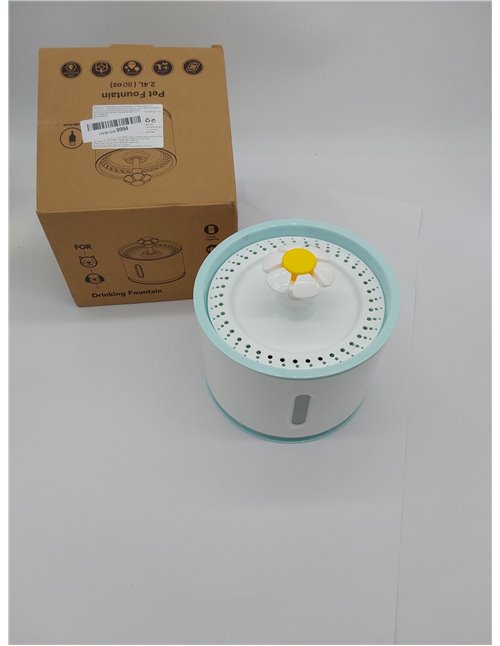AQXONG Bebedero para Gatos 2.4L con Cuatro Filtros de Carbón Activado, Fuente de Agua para Mascotas Ultra Silenciosa con luz LED