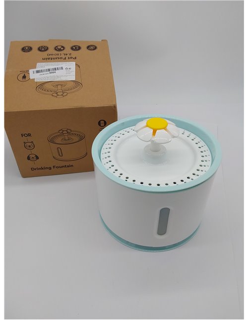AQXONG Bebedero para Gatos 2.4L con Cuatro Filtros de Carbón Activado, Fuente de Agua para Mascotas Ultra Silenciosa con luz LED