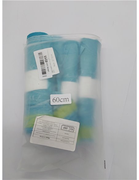 60 bolsas de basura de 55 x 65 cm, color azul, perfume talco, 40 litros, antiolores con asas para tirar y cerrar, bolsas de basu
