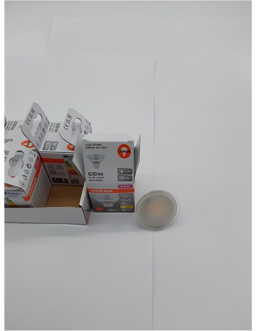 OSRAM MR16 - Bombillas reflectoras LED de bajo voltaje (casquillo retrofit, 50 W de repuesto, GU5.3, 2700 K, cristal, 6 unidades
