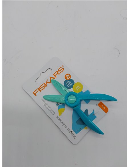 Fiskars Tijeras para niños, A partir de 2 años, Para aprender a cortar, Longitud: 13 cm, Hojas y mangos de plástico, Azul-verde,