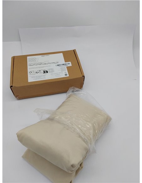 Amazon Basics Sabana Bajera Ajustable, 180 x 200 x 30 cm, de Poliéster Microfibra, Beige 