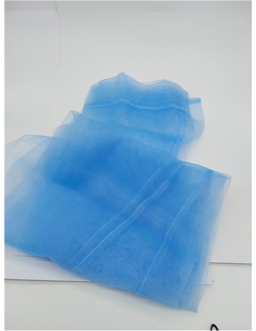 AFUT Cortinas decorativas de gasa transparente de 100 x 200 cm, panel de gasa para oficina (azul)