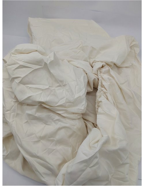 Amazon Basics Sabana Bajera Ajustable, 180 x 200 x 30 cm, de Poliéster Microfibra, Crema 
