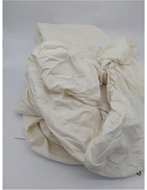 Amazon Basics Sabana Bajera Ajustable, 180 x 200 x 30 cm, de Poliéster Microfibra, Crema 