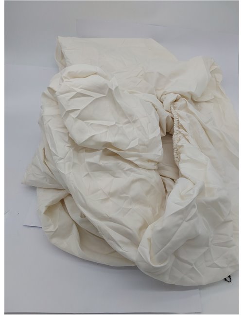 Amazon Basics Sabana Bajera Ajustable, 180 x 200 x 30 cm, de Poliéster Microfibra, Crema 