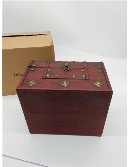 Brynnberg Caja de madera Vitec 24x21x18cm - Cofre del tesoro pirata de estilo vintage -